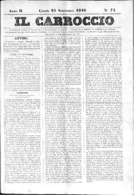 Il Carroccio - Edizione 74 del 23/09/1849